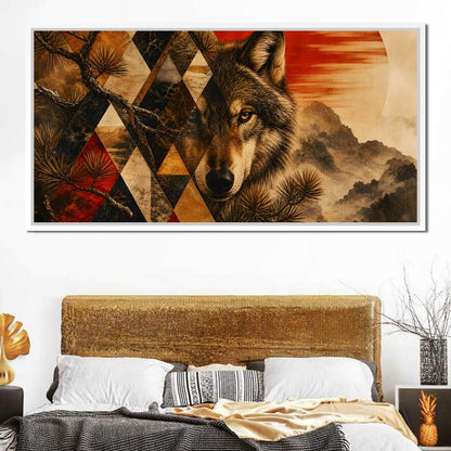 Solitary Predator Rising Sun Canvas Wall Art