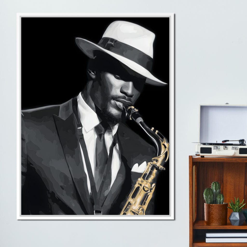 Midnight Jazz Saxophone Groove Canvas Wall Art