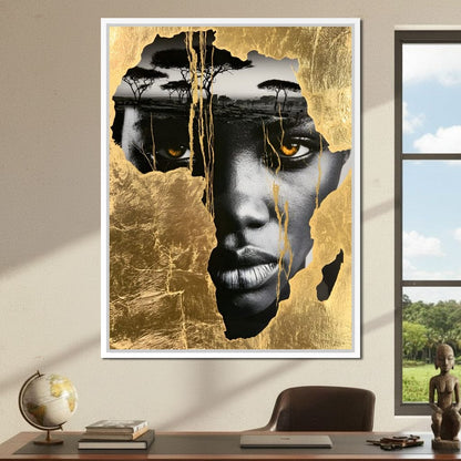 Ancestral Roots Emerging From Gilded Soil Canvas Wall Art