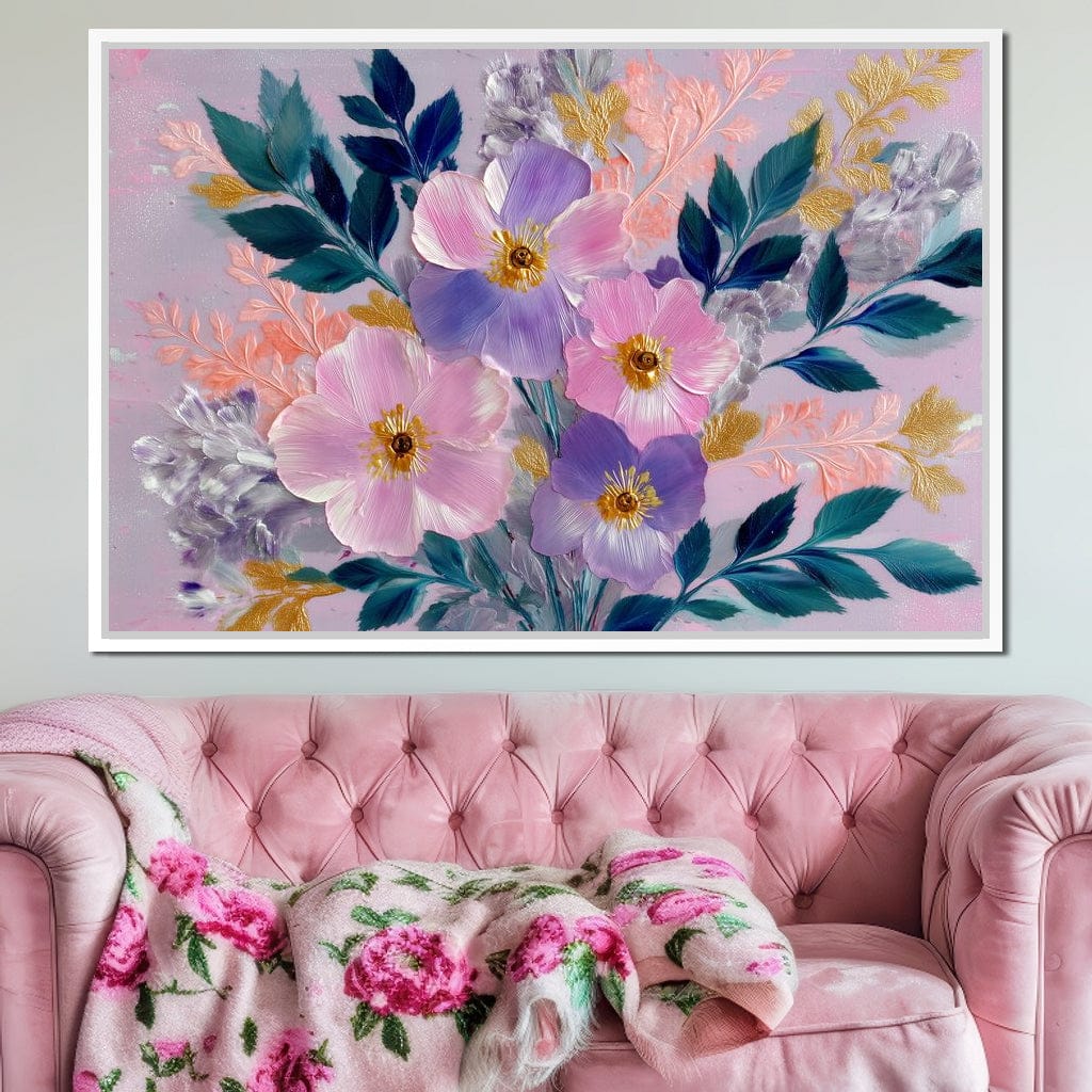 Pastel Peony Garden Glow Canvas Wall Art