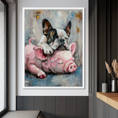Frenchie Piglet Dreamy Den Canvas Wall Art