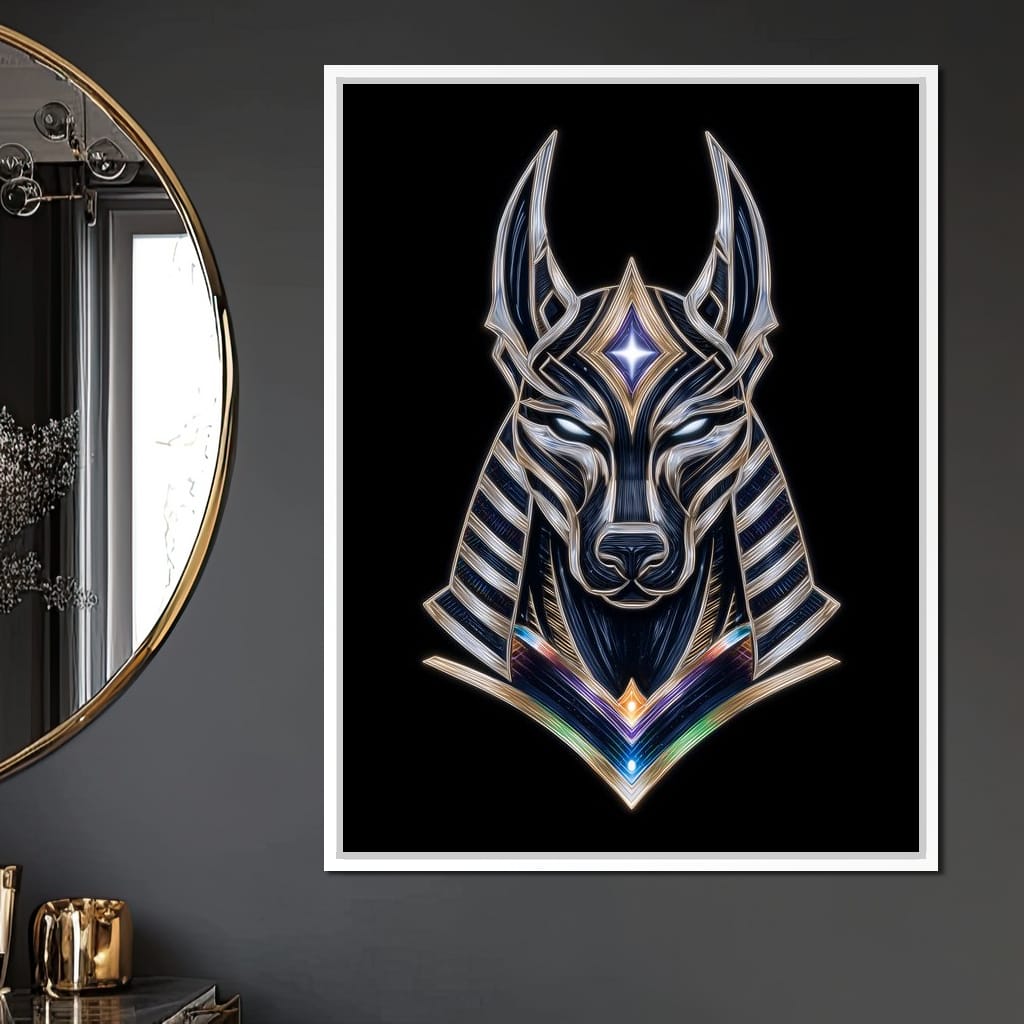 Celestial Anubis Guardian Canvas Wall Art