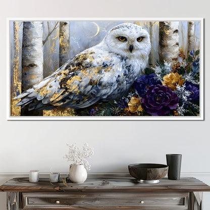 Silent Watcher Among Golden Birch Canvas Wall Art
