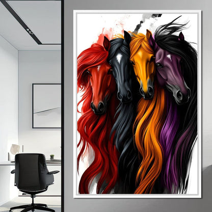 Equestrian Quartet Harmony Canvas Wall Art