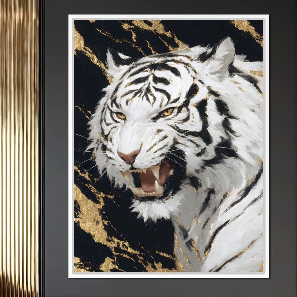 Fierce Aura Golden Roar Canvas Wall Art