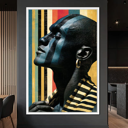 Pan Africa Colours Silhouette Canvas Wall Art