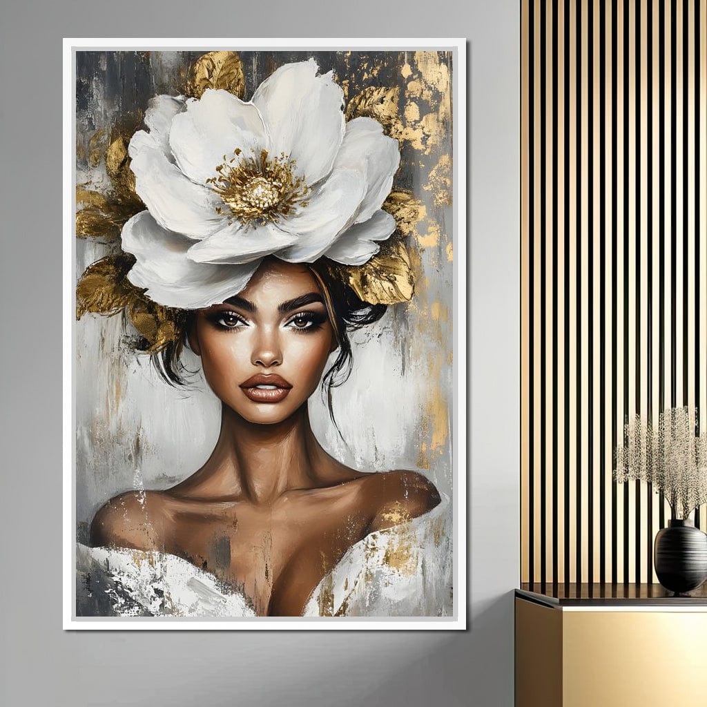 Golden Petals Elegance Enigma Canvas Wall Art