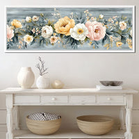 Floral Harmony on Weathered Wood Canvas Wall Art