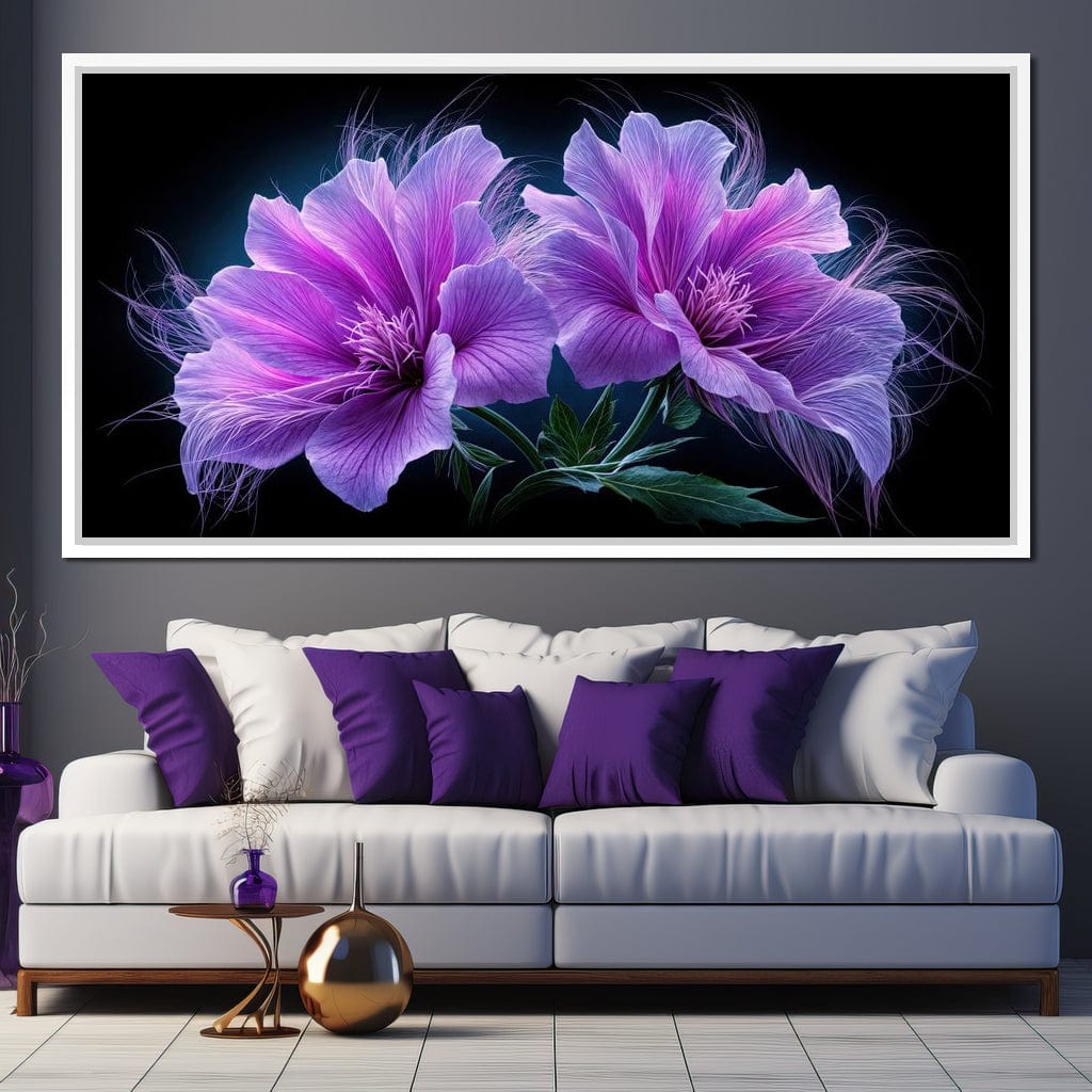Fluffy Alien Flowers Canvas Wall Art