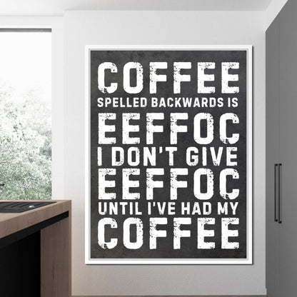 Morning Fuel Bold Typo Humor Canvas Wall Art