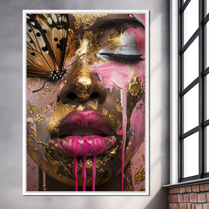Golden Monarch Radiance Canvas Wall Art