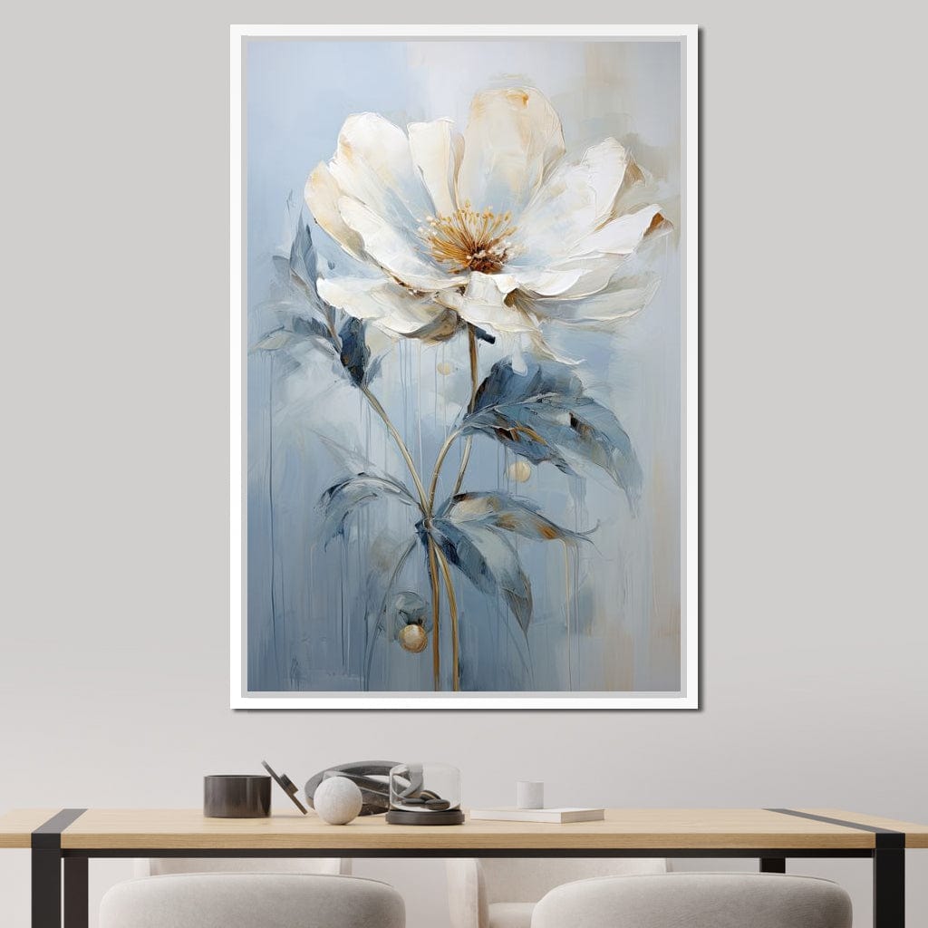 Azure Serenity Blossom Canvas Wall Art