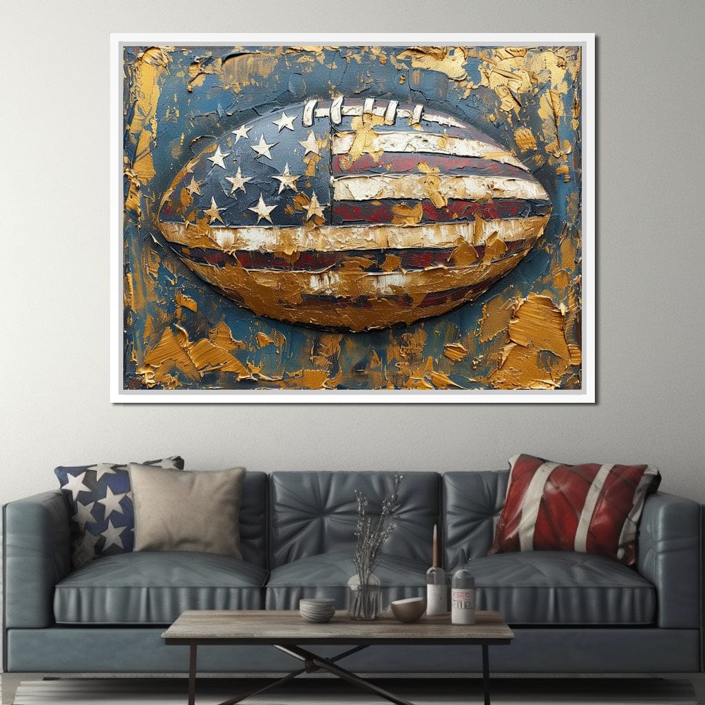 Patriotic Football Canvas Wall Art