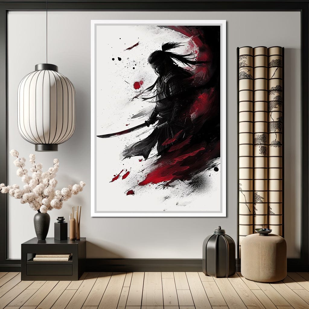 Samurai Chaos Canvas Wall Art