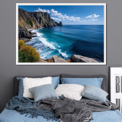 Majestic Coastal Cliffs View Canvas Wall Art
