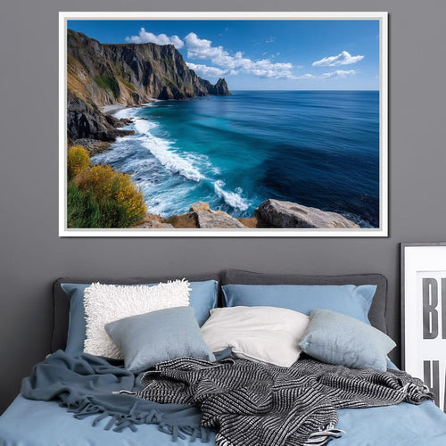 Majestic Coastal Cliffs View Canvas Wall Art