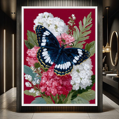 Midnight Butterfly Garden Bouquet Canvas Wall Art