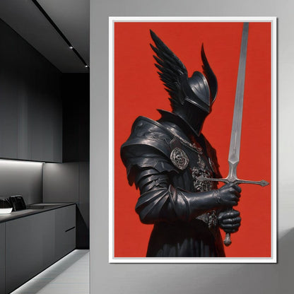 Midnight Vanguard Knight Oath Canvas Wall Art