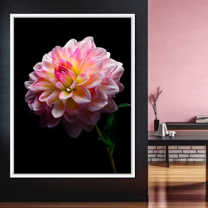 Radiant Dahlia Petals Macro Glow Canvas Wall Art