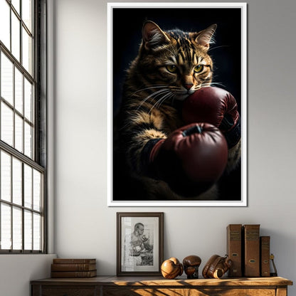 Cat Pugilist Canvas Wall Art