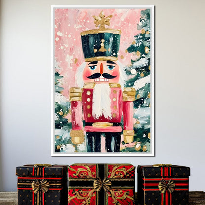 Festive Nutcracker Snow Parade Canvas Wall Art