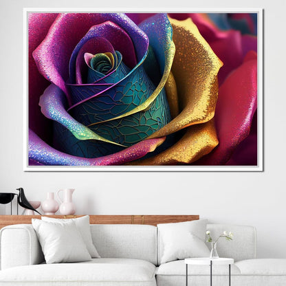 Multicolor Digital Flower Canvas Wall Art