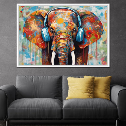 Elephant's Echoing Melody Canvas Wall Art