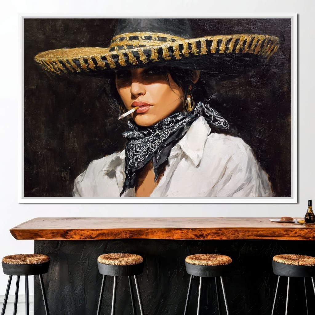 Smoky Bandit Hat Portrait Canvas Wall Art