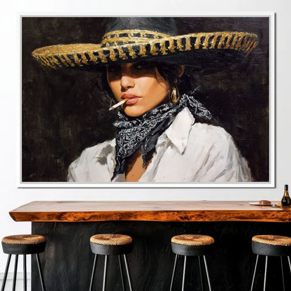 Smoky Bandit Hat Portrait Canvas Wall Art