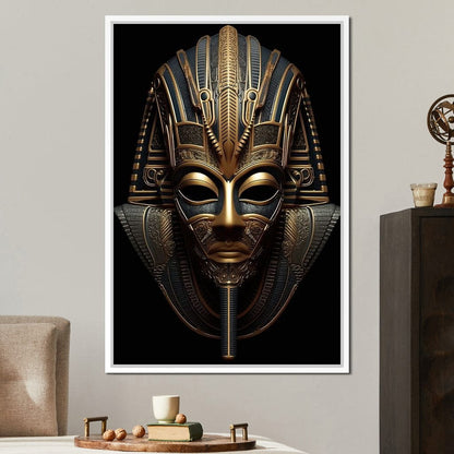 Regal Mask of the Golden Ruler Canvas Wall Art