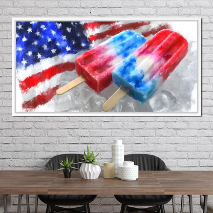 Patriotic Popsicle Delight Canvas Wall Art