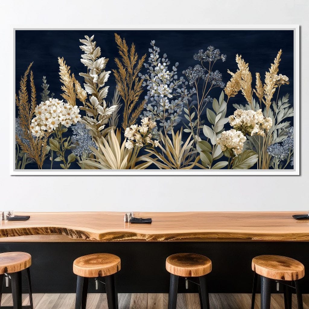 Midnight Botanical Bouquet Canvas Wall Art