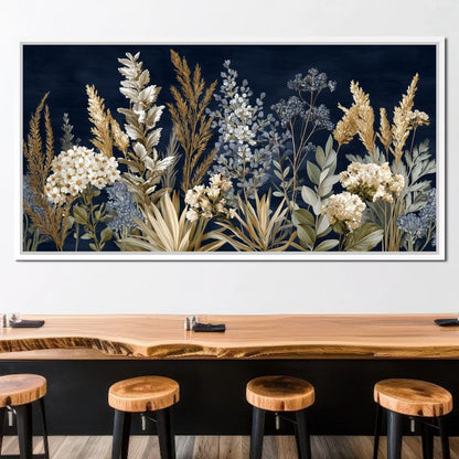Midnight Botanical Bouquet Canvas Wall Art
