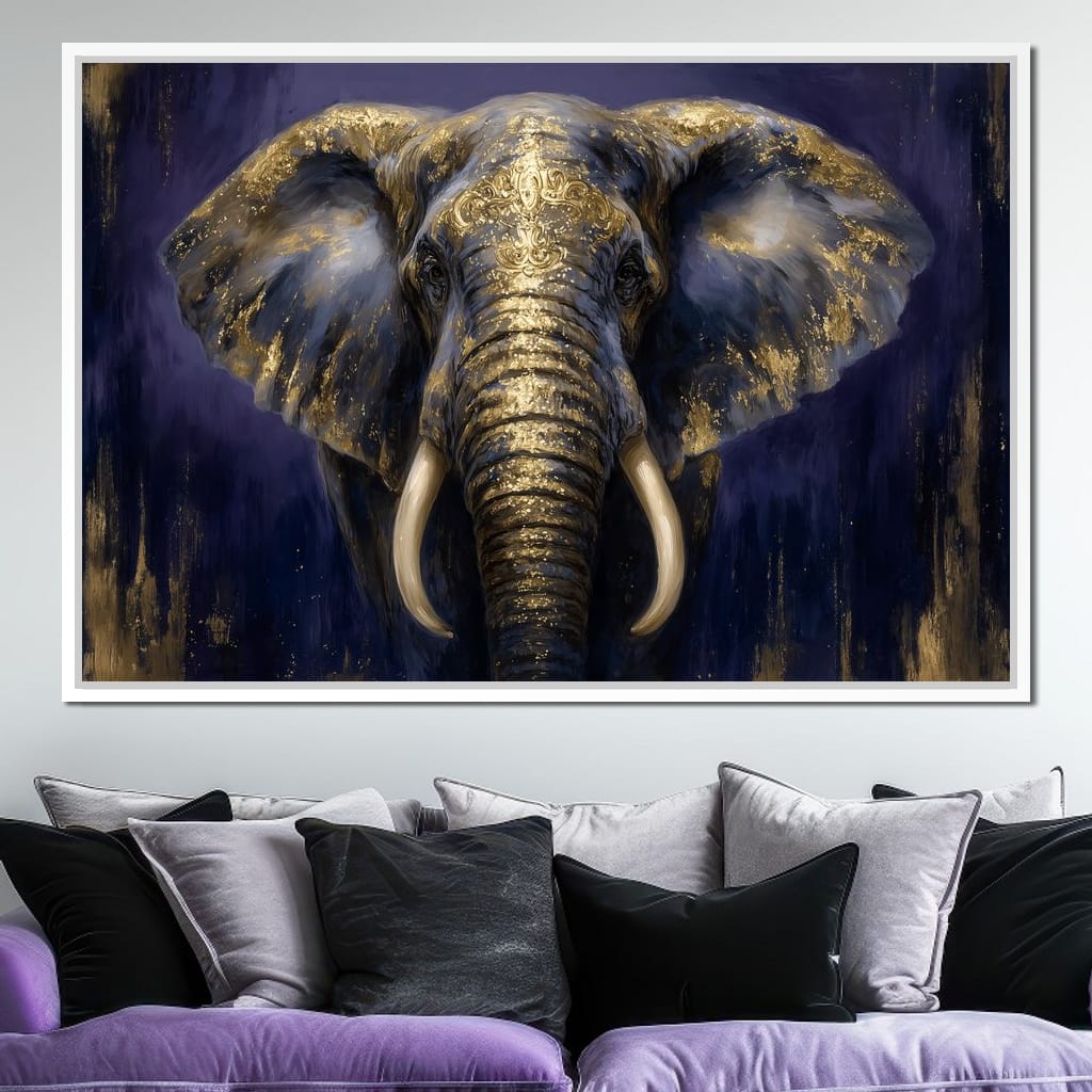 Regal Gold Elephant Majesty Canvas Wall Art