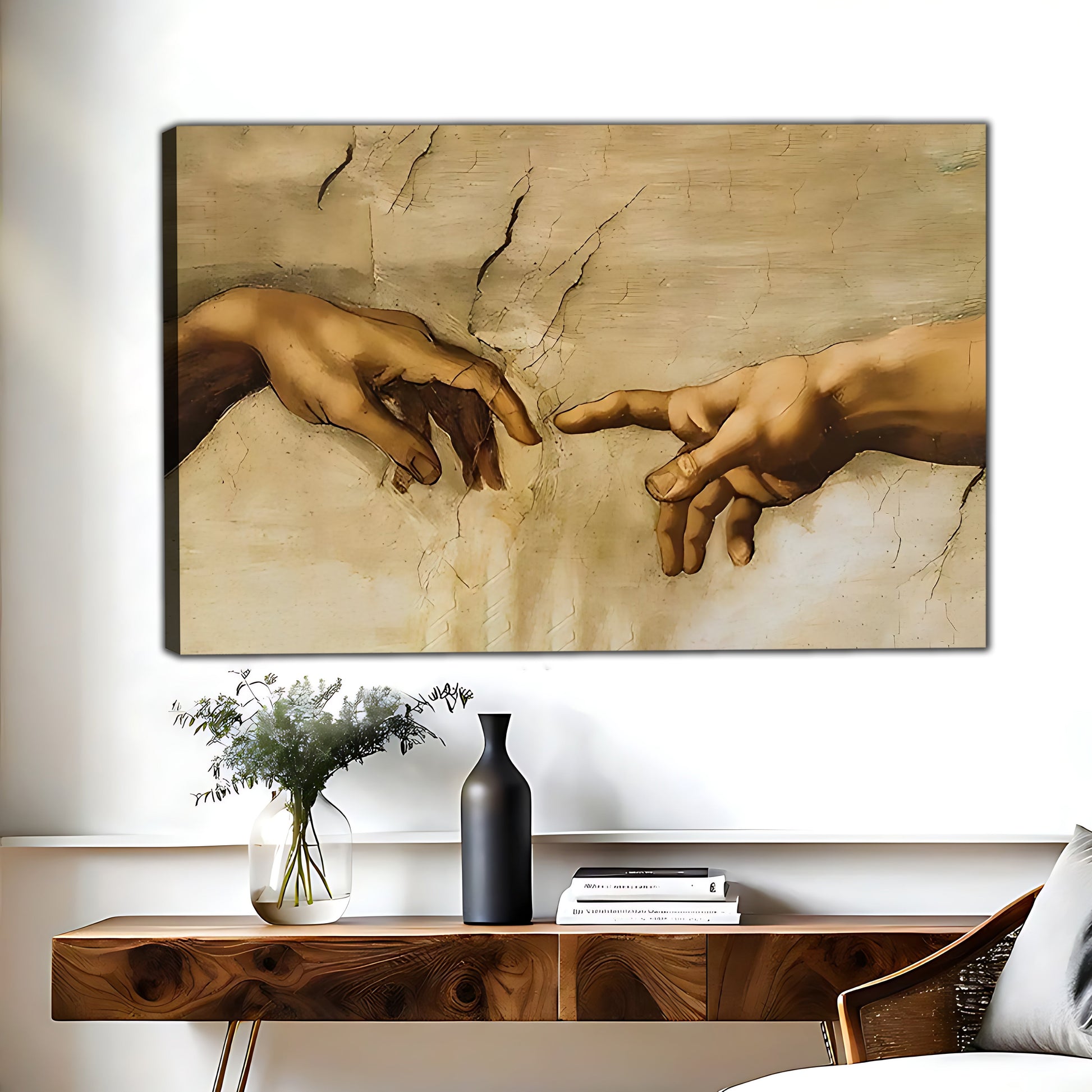 W443 Natural Wood Grain Canvas Decorative Painting – Abstract Art | Ideal for Living Rooms and Offices