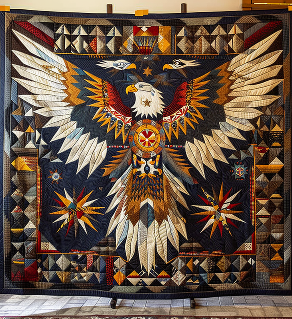 Eagle Native Quilted Blanket - Throw (55" x 60")