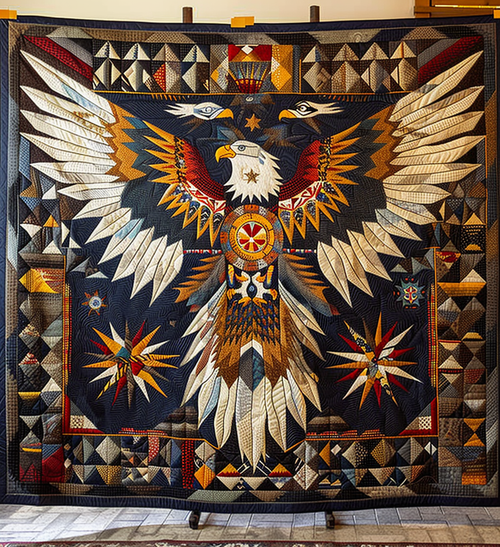 Eagle Native Quilted Blanket - Throw (55" x 60")