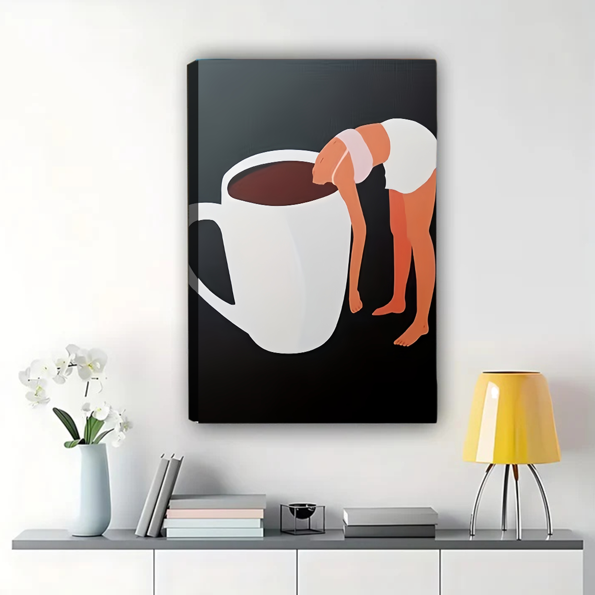 Coffee Lover Wall Art - Modern Minimalist Abstract Print
