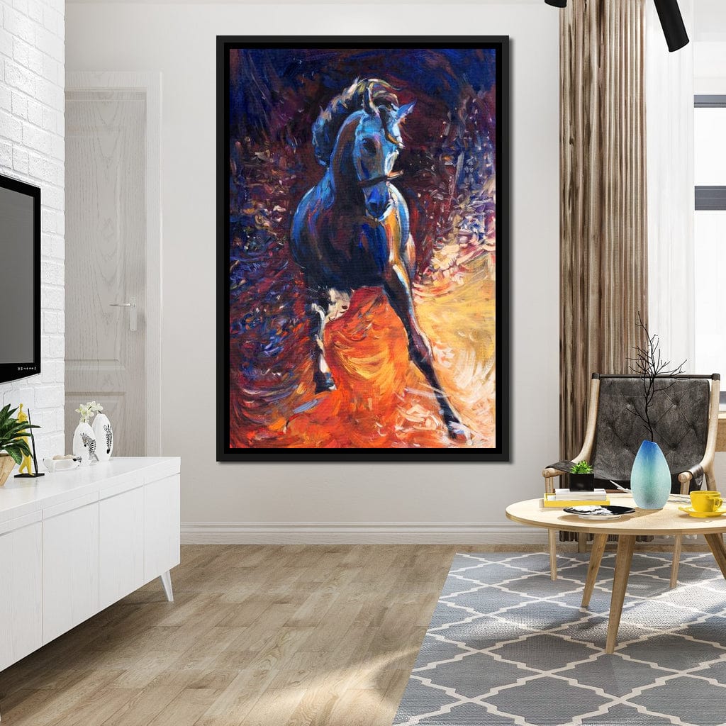 Blue Horse Canvas Wall Art