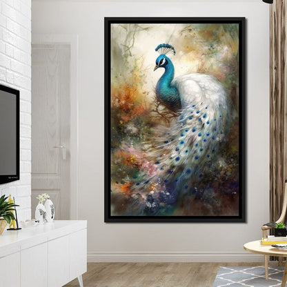 Peacock Serenity Canvas Wall Art