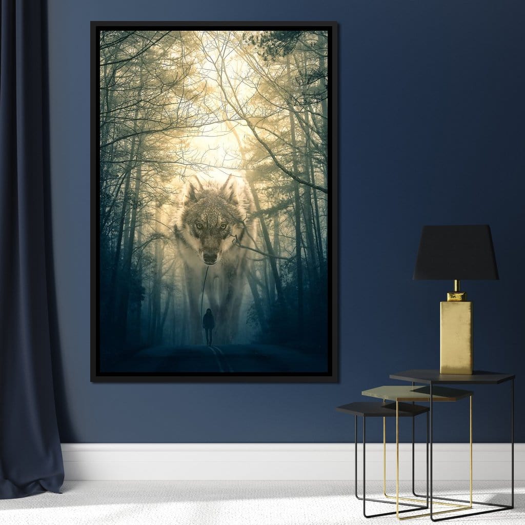 Wolf Walking - Alex Graphex Canvas Wall Art