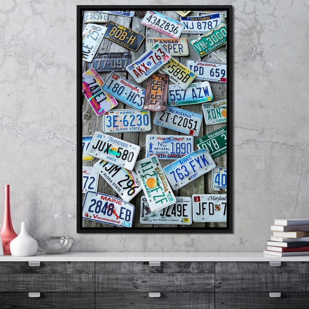 License Plates Canvas Wall Art