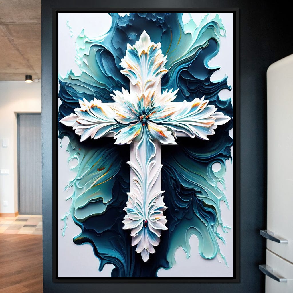 Floral Cross 06 Canvas Wall Art