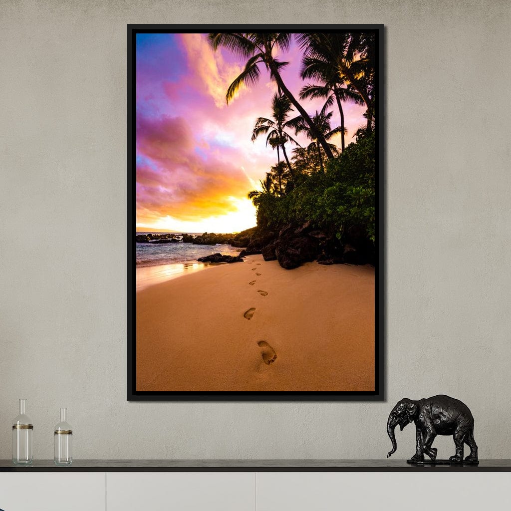 Footprints in the Sand Canvas Wall Art