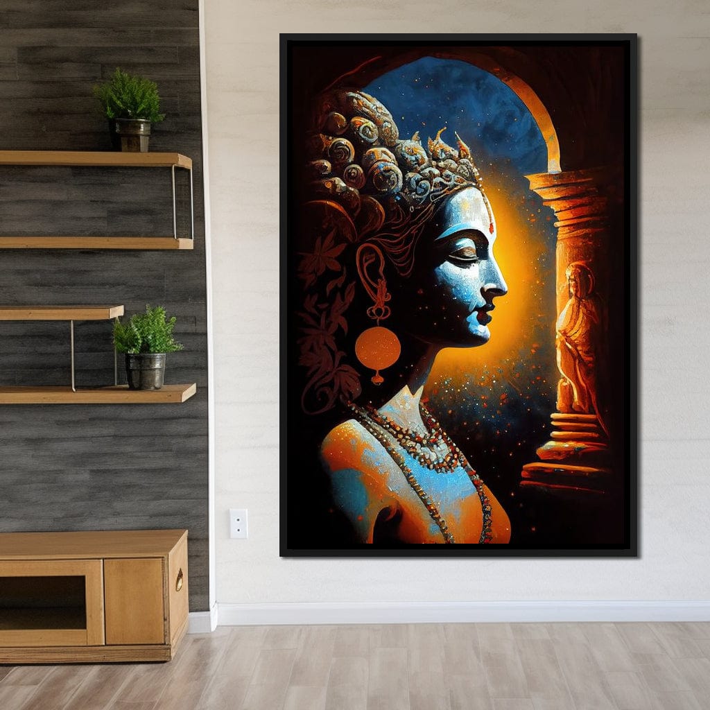 Krishna Temple Canvas Wall Art