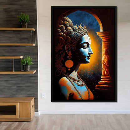 Krishna Temple Canvas Wall Art