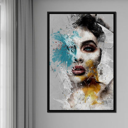 Mixart Female Portrait Canvas Wall Art
