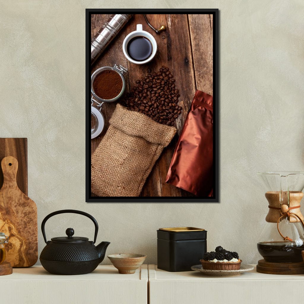 Fresh Coffee Bag Canvas Wall Art