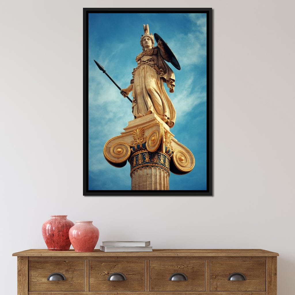 Athena Statue in Athens Canvas Wall Art