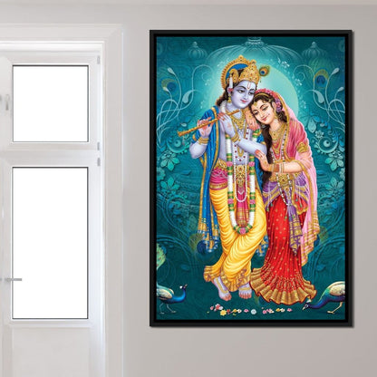 Radha & Krishna Couple Canvas Wall Art
